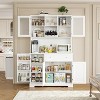 71" Tall Kitchen Pantry Cabinet，Freestanding Coffee Bar Cabinet with Large Drawers，Hutch Cabinet with Open Countertop for Living Room - 3 of 4