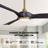 Siljoy 60-in Integrated LED Brushed Gold with Black Blades Ceiling fan with Light-Remote Included(3Big blades) - 4 of 4