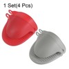 Unique Bargains Heat Resistant Kitchen Utensil Sets Silicone Oven Mitts 4 Pcs - 3 of 4