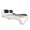NicBex Queen/King Faux Leather Upholstered Bed Frame with LED,Wave Like Curve Platform Bed Frame with Bluetooth,Backrest Vibration Massage - 4 of 4