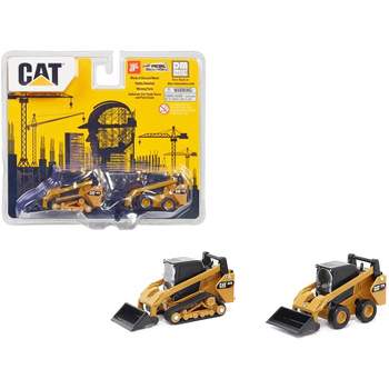 CAT Caterpillar 272D2 Skid Steer Loader Yellow & CAT 297D2 Compact Track Loader Set 1/64 Diecast Models by Diecast Masters