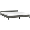 vidaXL Bed Frame with Headboard Dark Gray 76 in.x79.9 in. King Velvet - image 3 of 4