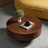 CAVINAS Round Coffee Table,Circle Table with Burl Wood Veneer,Pedestal Base,Center Table for Living Room,Office,Small Spaces Apartment - 2 of 4