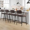 Set of 4 Counter-Height Bar Stools ¨C 26" Retro Brown with Arms, Backrest & Footrest for Kitchen Islands & Bars - 2 of 4