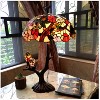 Chloe Lighting 4 Light Tiffany-Style Featuring Flowers & Birds Double Lit Table Lamp Oval Shape 19" Shade - 4 of 4