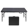 SEVOBAL Folding Tables Portable Table Foldable Table, Indoor Outdoor Camping Table, Modern Plastic Folding Table, Black, 24"*49.2"*29" - 2 of 4
