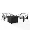 Kaplan 3pc Outdoor Conversation Set with Fire Table & 2 Loveseats - Oatmeal - Crosley - 4 of 4