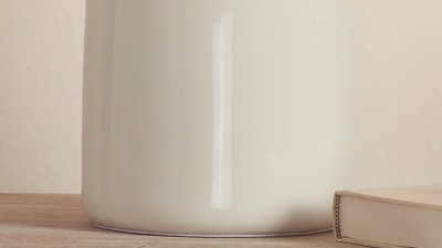 Cream Ceramic Milk Jug Table Lamp with Linen Shade