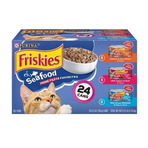 Purina Friskies Gravy Wet Cat Food Variety Pack, Seafood Prime Filets ...