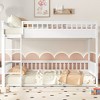Twin XL/Full XL/Queen Over Queen Bunk Bed with Ladder and Guardrails, Convertible into Two Separate Beds, White/Natural - ModernLuxe - 2 of 4