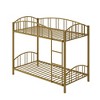 Bed Twin Over Twin with Stairs and Arched Guardrail，Sturdy Metal Slats Support, Space Saving, Noise Free, No Box Spring Needed for Kid Room and Dorm - 2 of 4