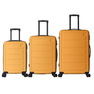 MAYEERTY Luggage Sets ABS Hardshell 3pcs Luggage Sets, Lightweight Durable Suitcase Sets Spinner Wheels Suitcase 20''24''28''?(Yellow) - 1 of 4