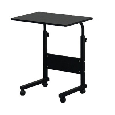 Syemin Desks Adjustable Overbed Bedside Table With Wheels Side Table Laptop Table Removable Snack Table for Small Spaces, Black, 23.62"*15.75"*27.56"