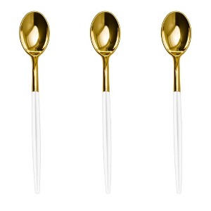 Exquisite Plastic Silverware Two Toned Plastic Disposable Cutlery- 120 Count Disposable Plastic Utensils - 1 of 4