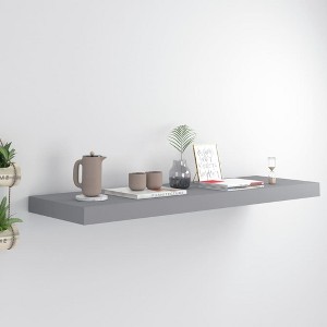 Wall Shelf Grey Honeycomb MDF, Metal 31.5 x 9.3 x 1.5 in - 1 of 4