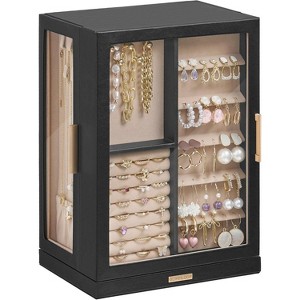 360° Rotating Jewelry Box with 7 Drawers, Spacious Vertical Jewelry Organizer with Glass Window - 1 of 4
