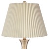 Regency Hill Becky Traditional Table Lamps 24 3/4" High Set of 2 Antique Brass Metal Ivory Linen Pleat Shade for Bedroom Living Room Bedside Office - 2 of 4