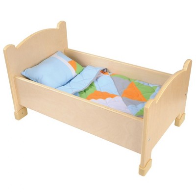 Kaplan Early Learning Wooden Doll Bed with Bedding