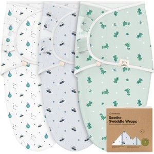3pk Soothe Baby Swaddle 0-6 Months, Organic Baby Swaddle Sleep Sacks, Newborn, Infant Swaddle Sack - 1 of 4