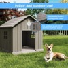 31" Insulated Dog House, Water-Resistant Puppy Shelter with Elevated Floor & Air Vents, Easy Assembly Dog Kennel for Small Dogs ¨C Light Brown - 2 of 4