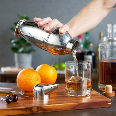 Penguin Shaped Stainless Steel Cocktail Shaker with Strainer, 17 oz