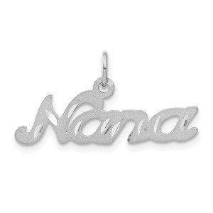 Black Bow Jewelry 14k White Gold Nana Charm or Pendant, 27mm - 1 of 4
