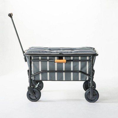 Woven Stripes Collapsible Utility Wagon Gray/White - Hearth & Hand™ with Magnolia