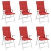 vidaXL Garden Highback Chair Cushions 6 pcs Red 47.2 in.x19.7 in.x1.2 in. Fabric - 4 of 4