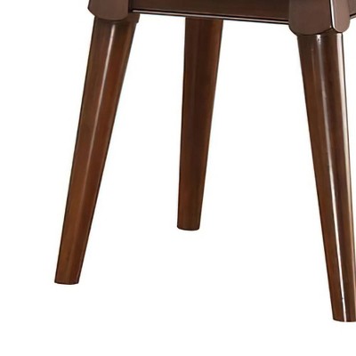 24'' Round White Marble and Walnut Wood End Table