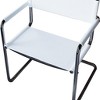 HomeRoots 23" Silver And White Leather and Stainless Steel Arm Chair - 4 of 4