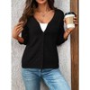Coolmee  Womens Lightweight Summer Cropped Cardigan 3/4 Sleeve Button up Thin Bolero Crochet Knit Shrug Sweater - 3 of 4