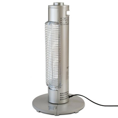 Beige and Gray Electric Radiant Tower Heater with Thermostat