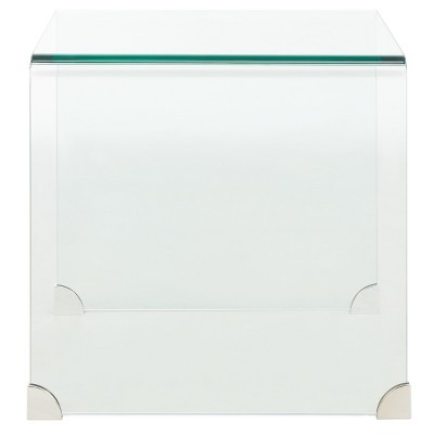 Clear Tempered Glass Minimalist Rectangular Accent Table