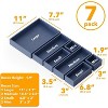 7-Piece Bamboo Drawer Organizer Set – Multi-Use Divider Bins for Kitchen, Bathroom, Office, and Makeup Storage, Navy Blue - 2 of 4