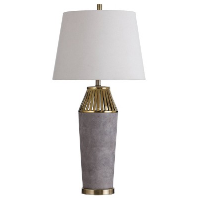 Ceramic Column with Slotted Top Table Lamp Gray - StyleCraft