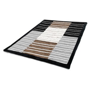 Slickblue Art of Life Patchwork Stripes Throw Blanket, 61x86.6 inches, Soft Faux Fur Front, Plush Back - 1 of 3