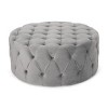 Modern Large Round Ottoman,Velvet Upholstered Tufted Round Standard Ottoman,Ottoman For Living Room Decor,Versatile Foot Stool-Cuddlewood - 3 of 4