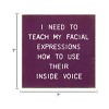 Slickblue Funny Facial Expression Wood Sign – Inside Voice Quote – 7x7 Rustic Wall Decor, Color Options - 3 of 3