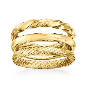 Ross-Simons 18kt Gold Over Sterling Jewelry Set: 3 Polished Rings - 1 of 4