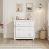 3-Drawer Chest – Modern Boho Tall Dresser with Curved Legs, Rattan Detailing, and Versatile Storage for Bedroom, Living Room, Entryway, or Balcony - 3 of 4