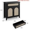 Living Room Rattan Cabinet w/ Drawer, Sideboard w/ Synthetic Rattan-Accent Doors, Adjustable Shelves, Buffet Cabinet - 3 of 4