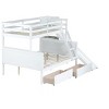 NicBex Twin over Full Bunk Bed Wooden Bed Frame with 2 Drawers, Slide, Inclined Ladder and Full Length Guardrail, No Box Spring Required - 3 of 4