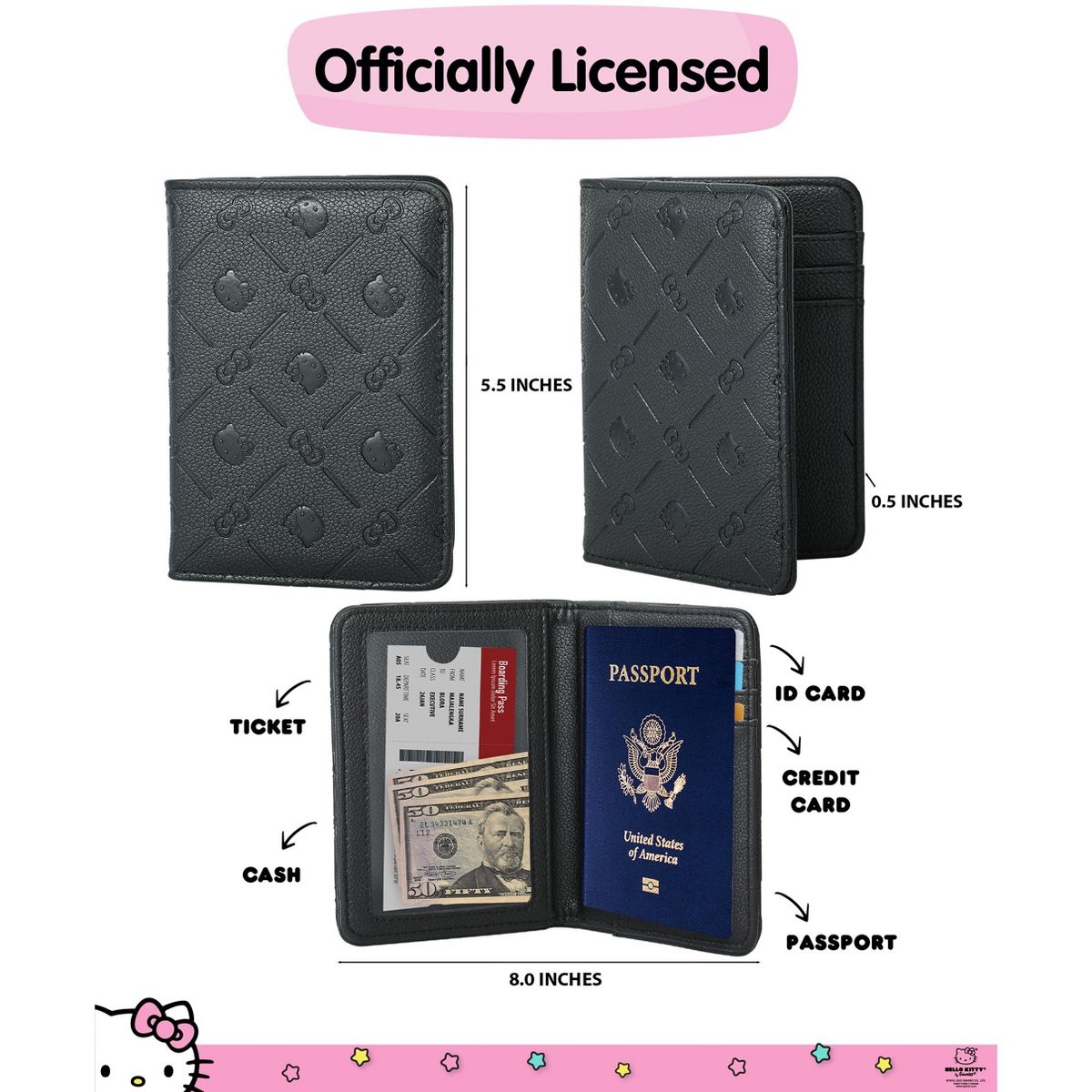 Sanrio Hello Kitty Embossed Passport Holder - thumbnail 3