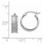 Black Bow Jewelry Wide Diamond-cut Satin Round Hoop Earrings in 14k White Gold 5 x 13mm - image 3 of 4