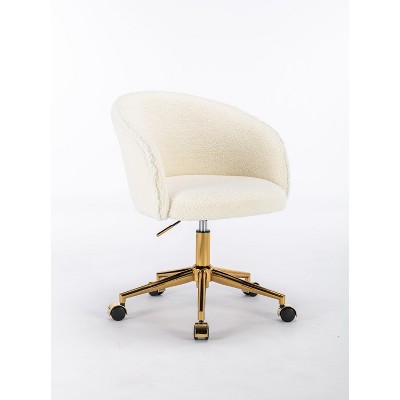 NicBex Adjustable Height Home Office Chair with Metal Base and Wheels for Work Study Vanity,Bedroom