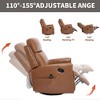 PAGED Modern Swivel Recliner Chair, Heating Massage Chair with Side Pocket, Leather Accent Chair for Bedroom, Living Room Furniture - 4 of 4