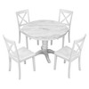 NicBex Round Dining Table Set with Solid Wood Kitchen Table Set with 4 Upholstered Chairs with Backrest for Kitchen, Dining Room, Restaurant - 4 of 4
