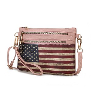 MKF Collection Alisson Vegan Leather Women’s FLAG Crossbody Wristlet Bag by Mia K - 1 of 4