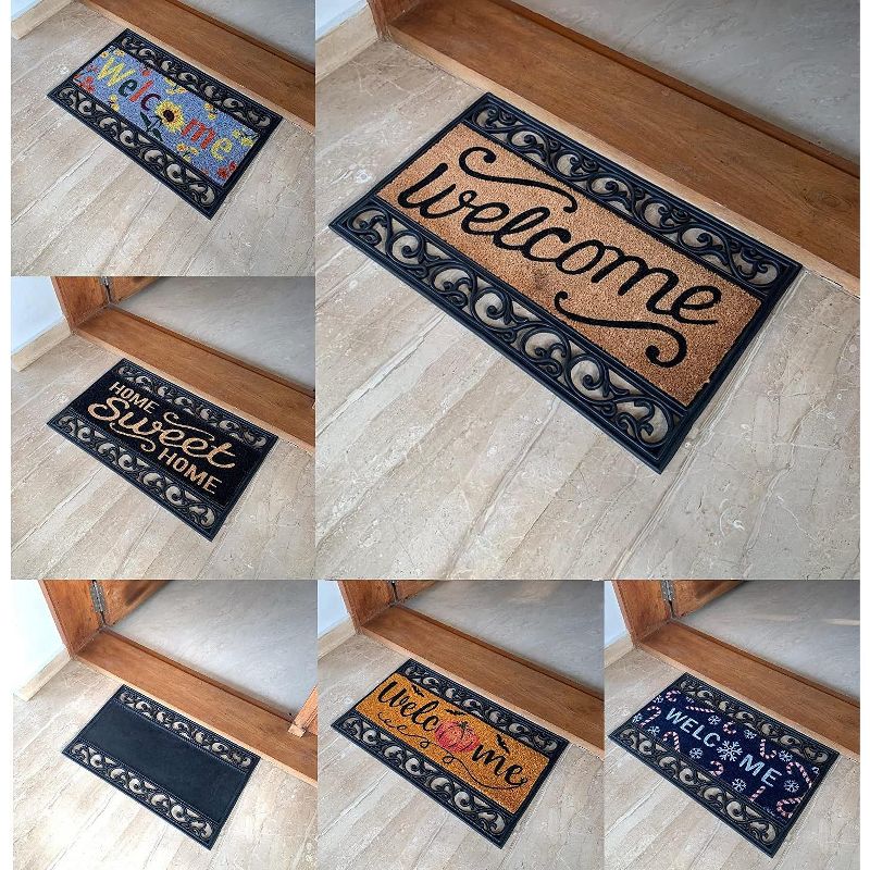 KOVOT Four Seasons Interchangeable Doormat, Includes 5 Interchanging Welcome Mats Made from Natural Coir & 1 Rubber Tray - 30" x 18", 2 of 7