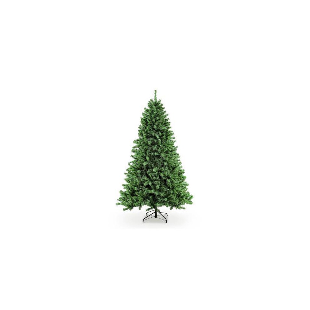 Puleo 7.5ft Unlit Artificial Christmas Tree Full Newcastle Fir: Hinged Branches, Indoor Use, Includes Stand, PVC Material